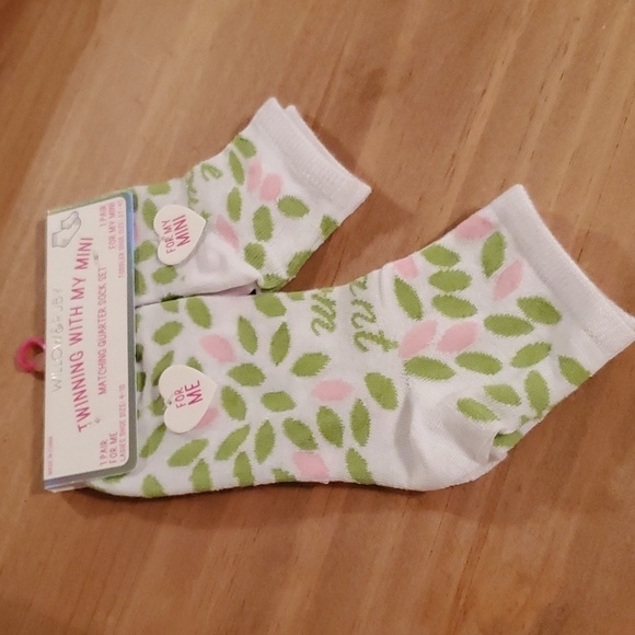 NWT Willow & Ruby Twinning With My Mini Matching Quarter Sock Set - Picture 2 of 7